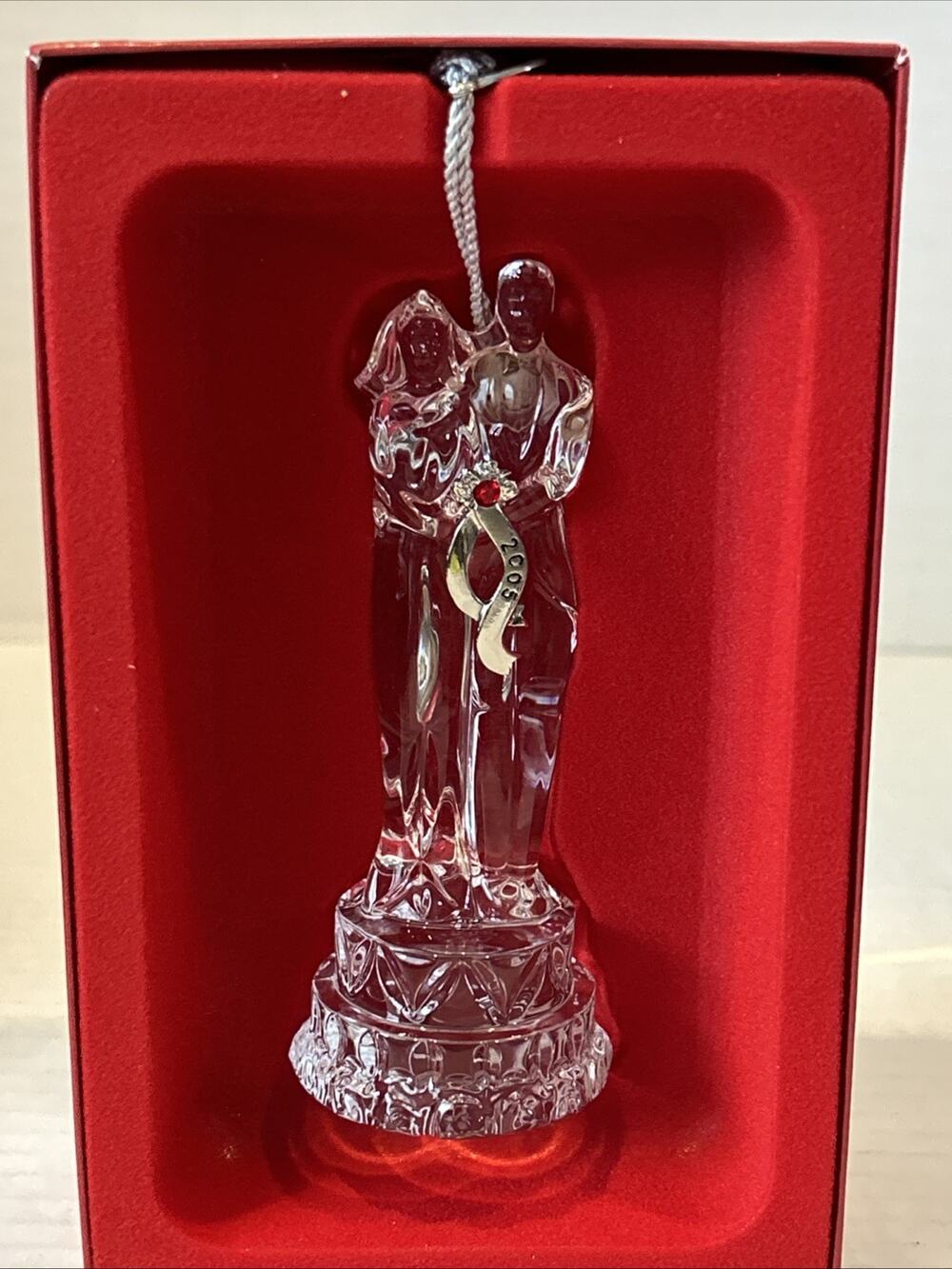 LENOX DIAMOND & PEARLS 2005 Bride & Groom Crystal Ornament; New; Discontinued!